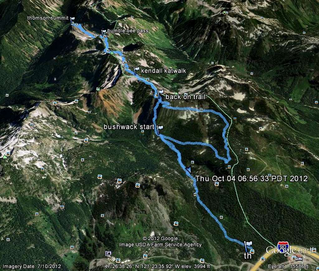 My Route Up Mount Thomson