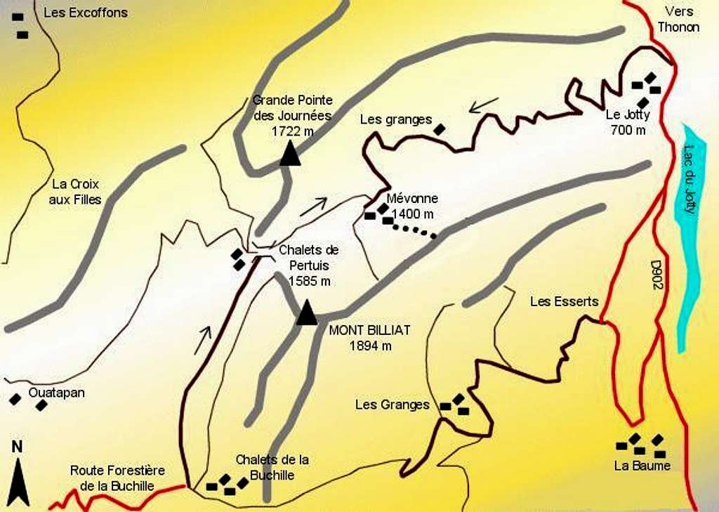 Mont Billiat - Map