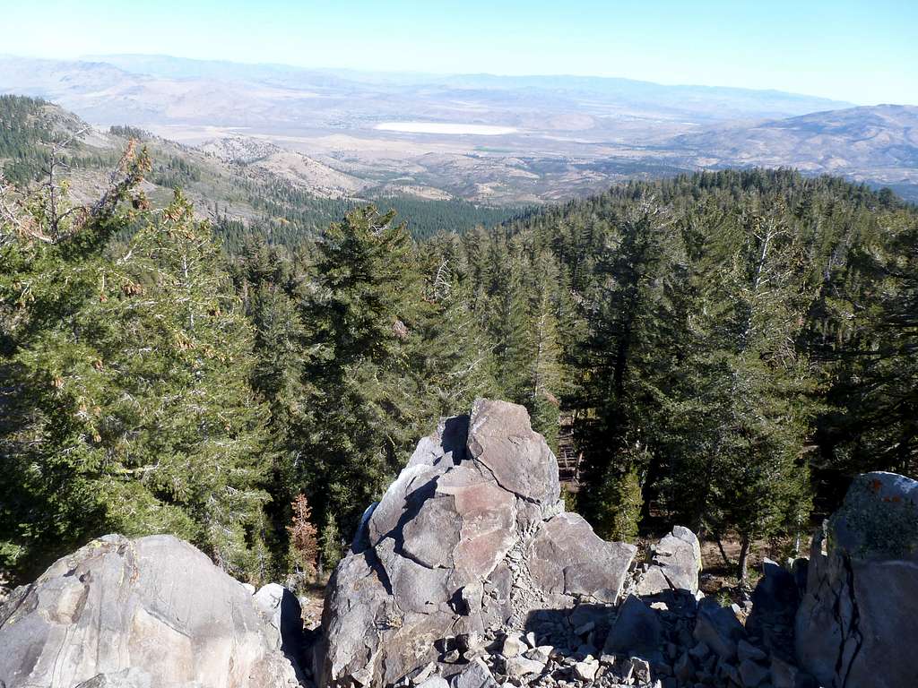 View east from the summit towards Cold Springs, NV
