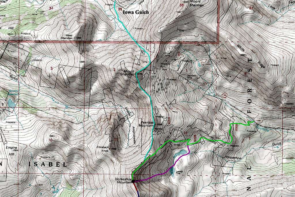 Horseshoe Mountain North Map