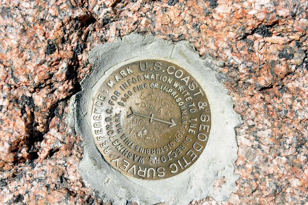 USGS marker atop Longs Peak