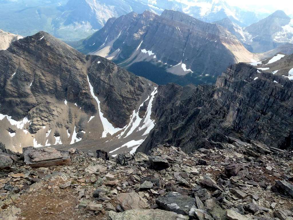 Bell NE Ridge - descent gully from summit