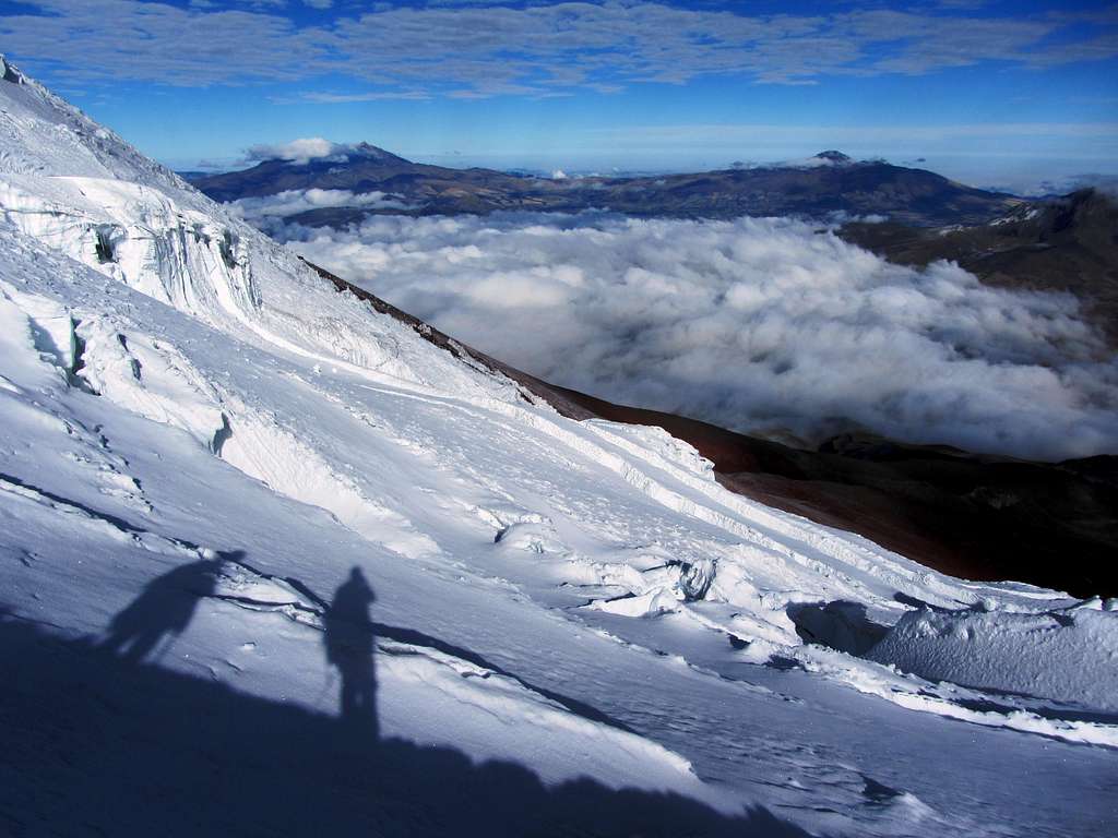 heading down Cotopaxi