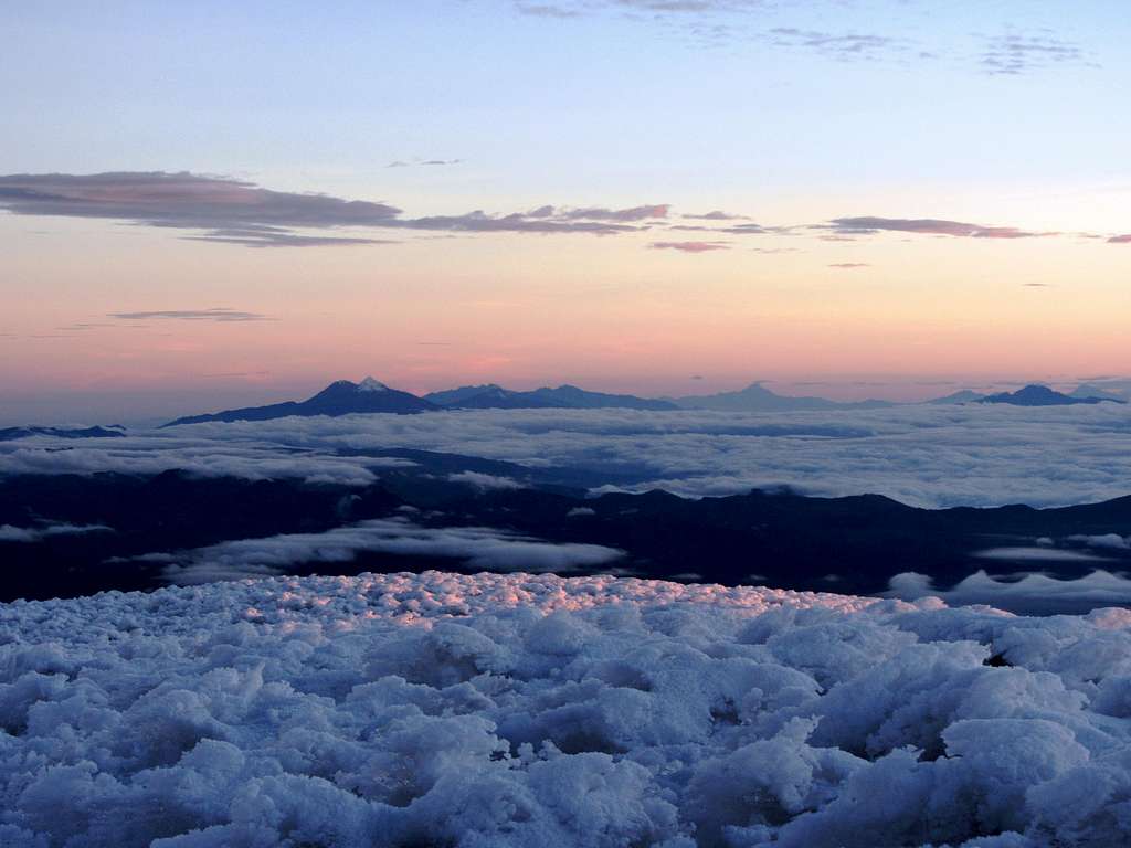 Sunrise from the Veintimilla Summit on Chimborazo