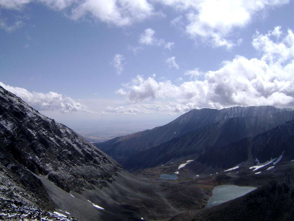 View from the saddle of the west ridge of Crazy Peak