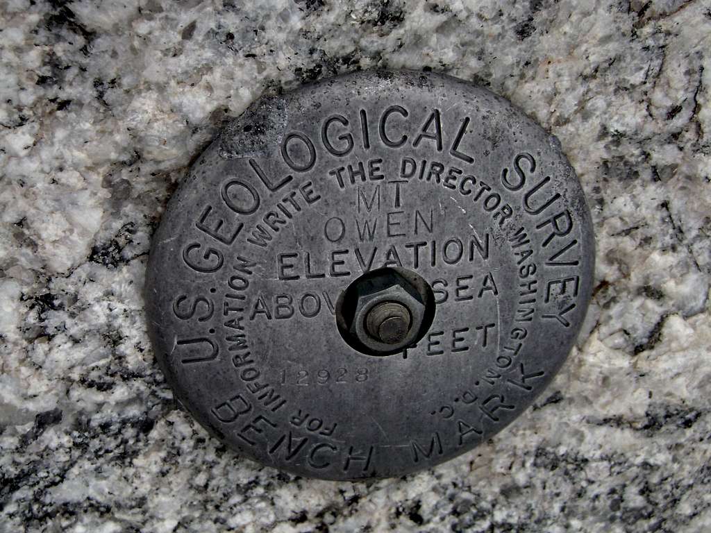 USGS Marker on top of Mount Owen