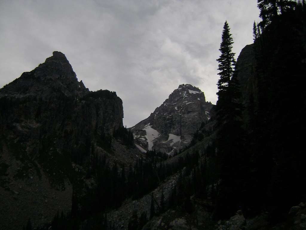 The Middle Teton-seen from Garnet Canyon at sunset