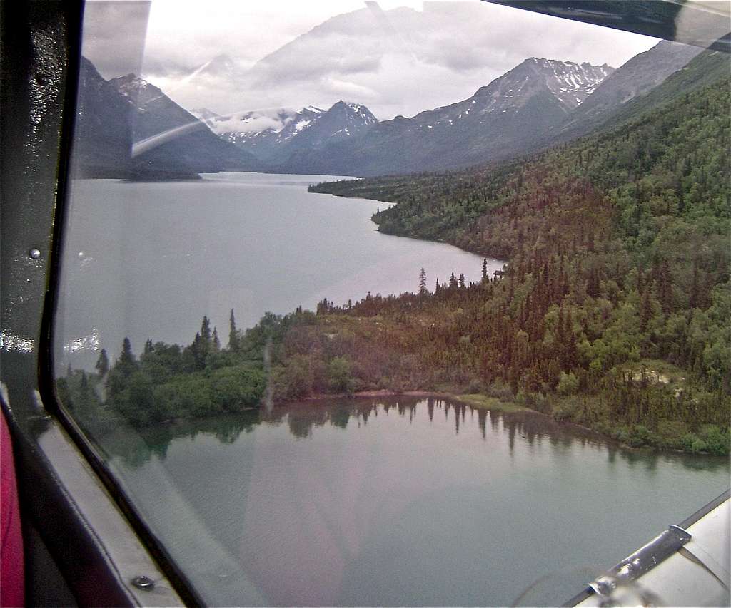 Flying into the Chigmit Mountains via floatplane-Lake Clark National Park
