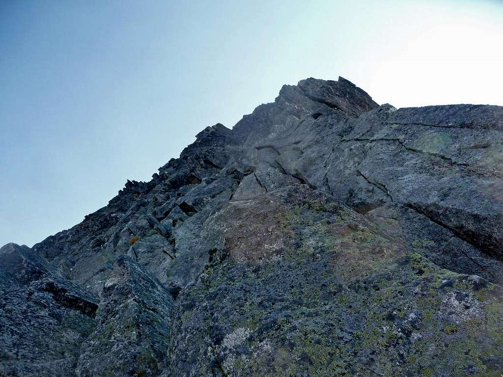 Looking up the West Ridge