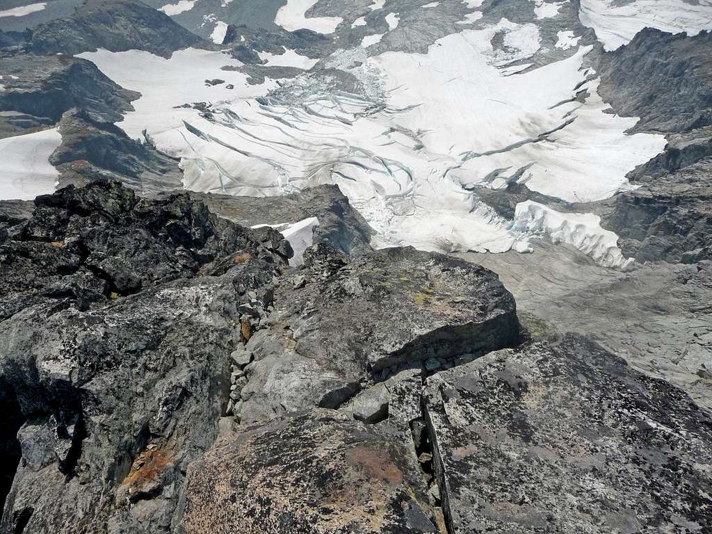 Looking down the South Face