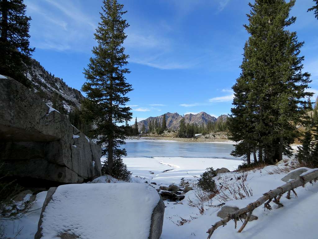 A frozen Red Pine Lake