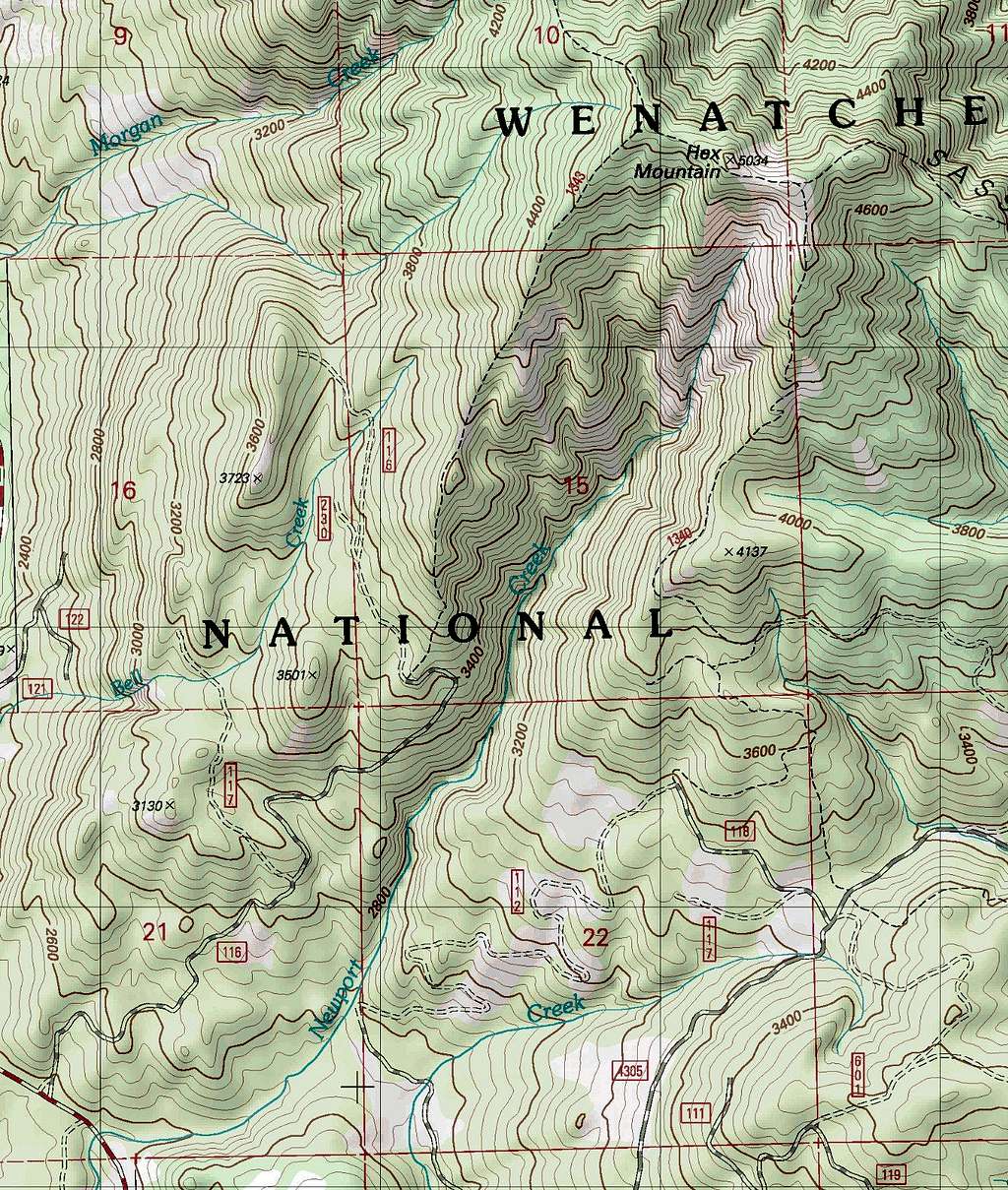 Hex Mountain Topographic Map