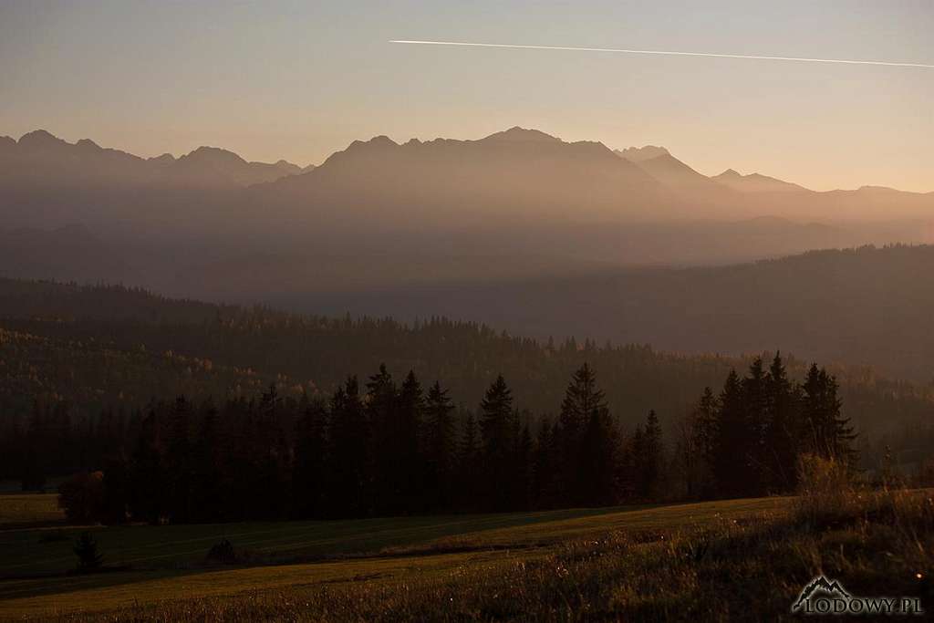 High Tatra sunset from Lapszanka