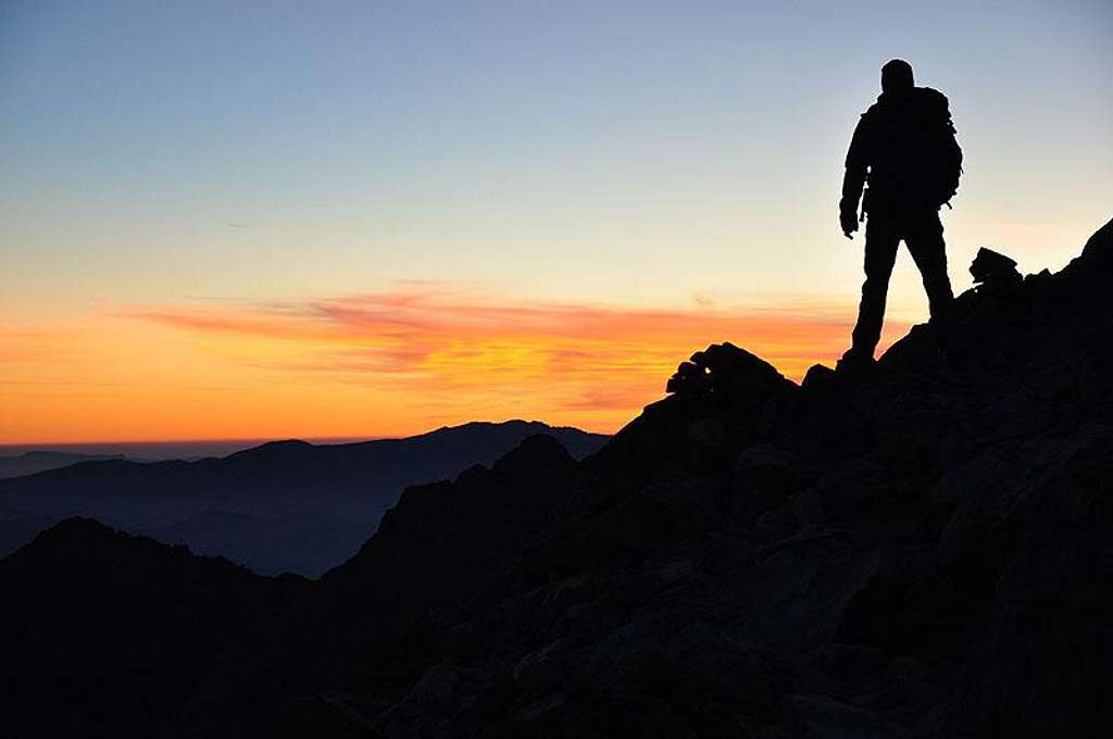 Climber after Sunset