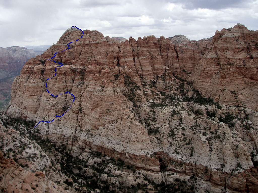 Scramble route as seen from Johnson Mountain