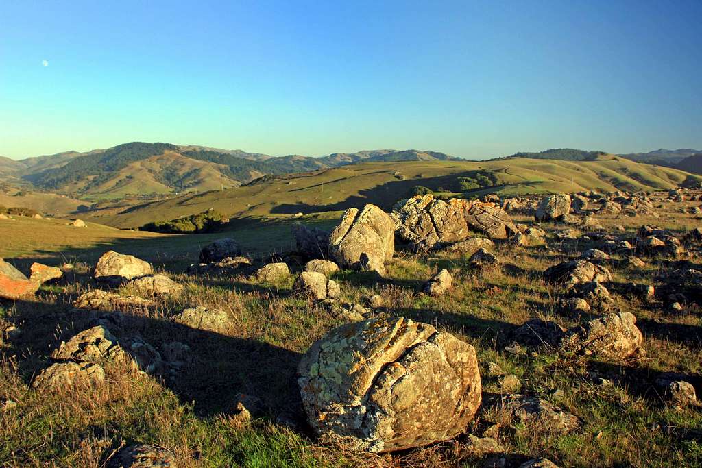 Rocky plateau west Marin hills