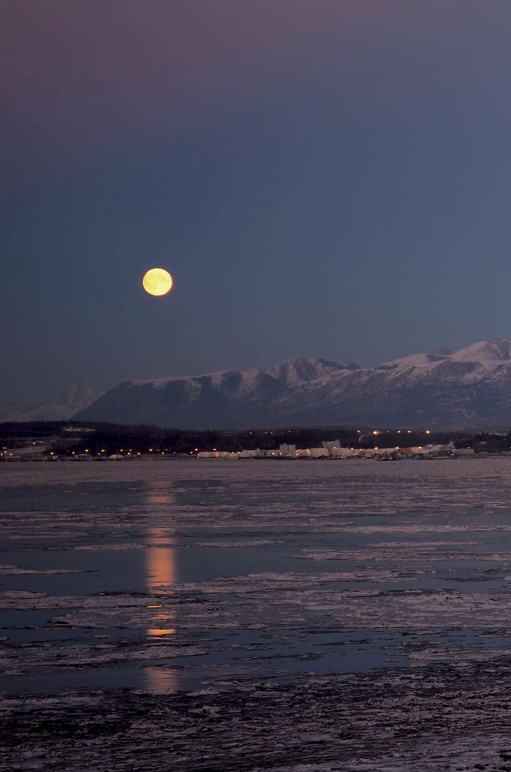 Moonrise over Anchorage