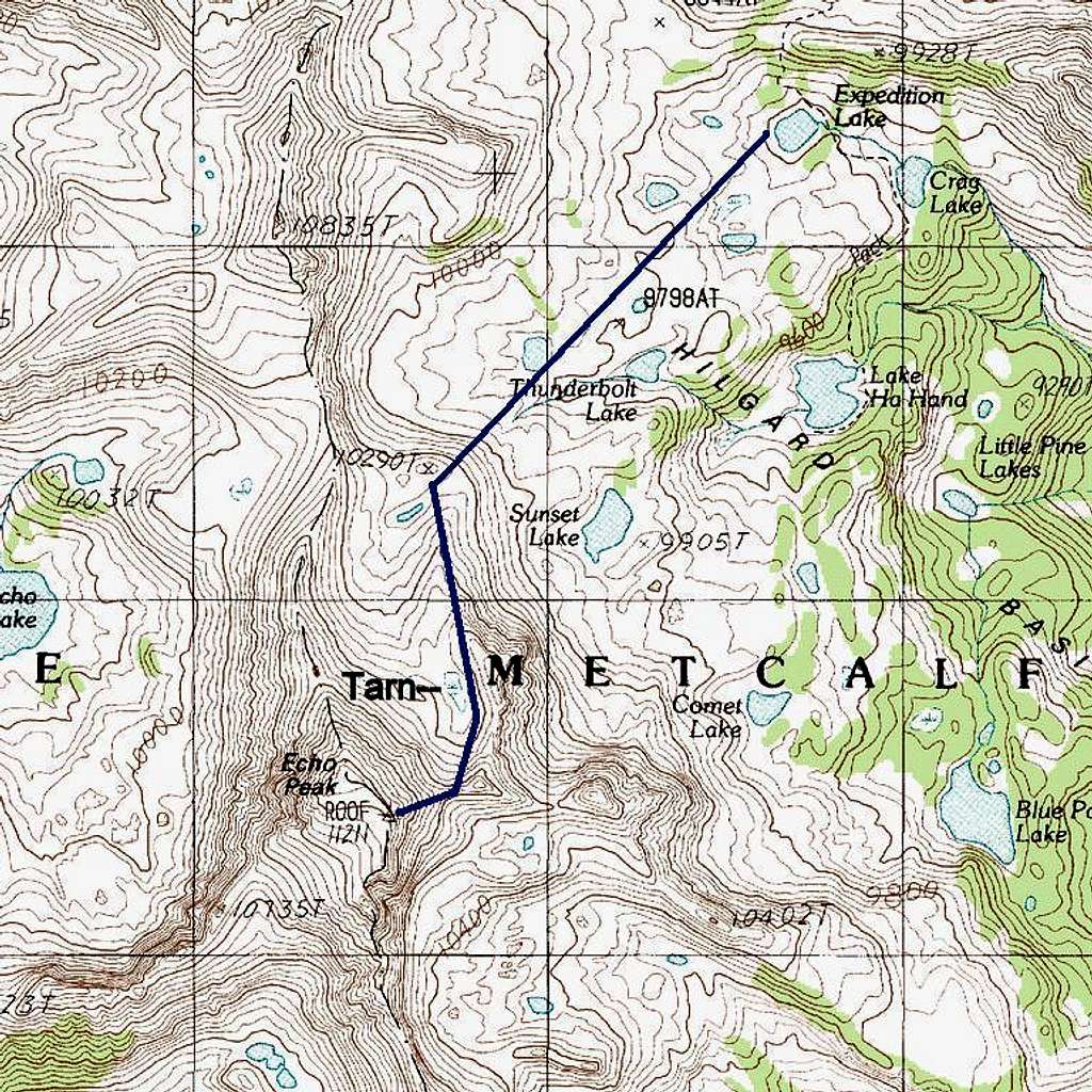 Expedition Lake to Echo Peak via NE Face and East Ridge