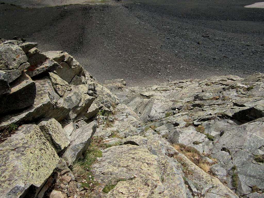 Typical terrain on the 'approach' climb (crux)
