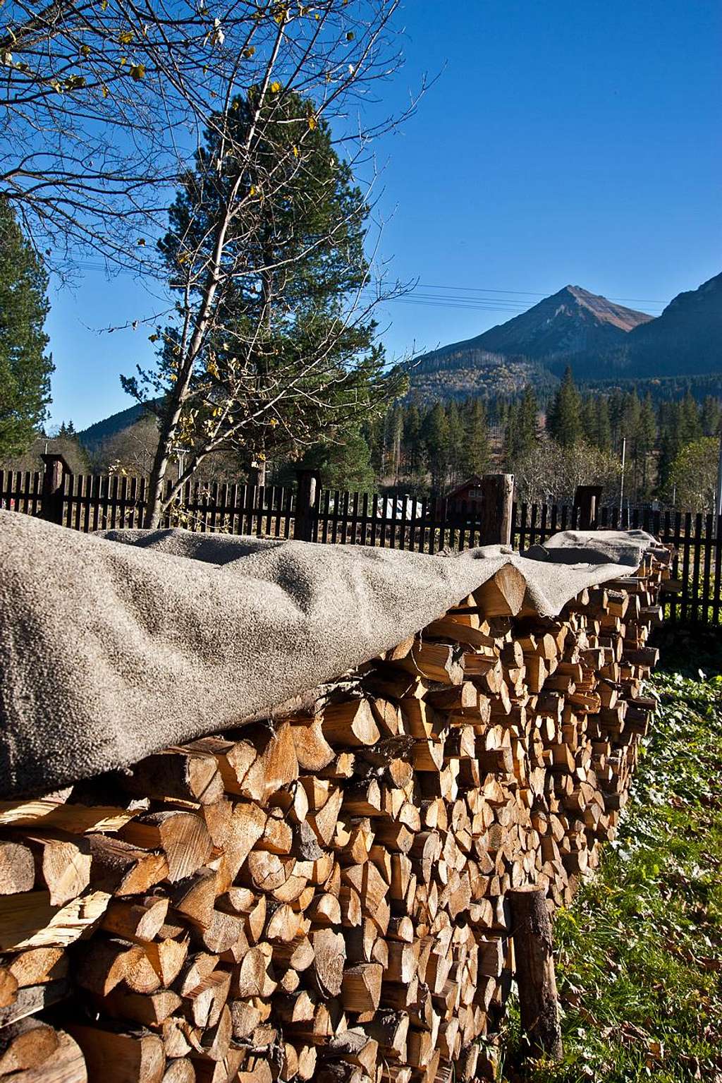 Firewood stack at Podspady