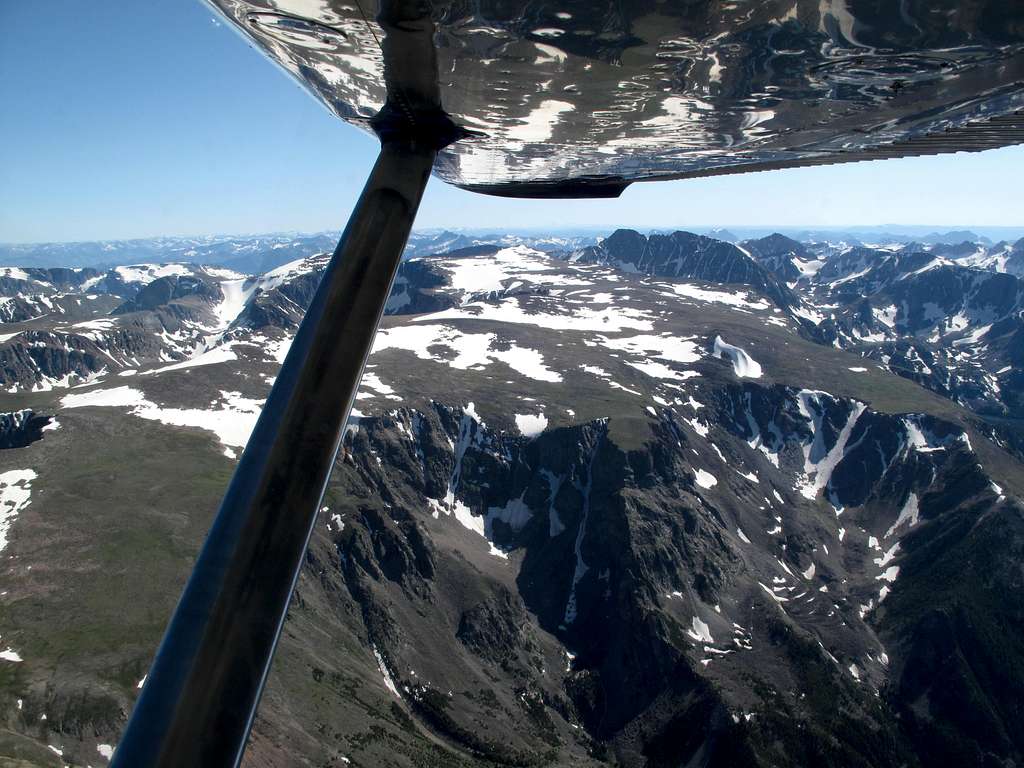 Granite Peak and the central Beartooth Range seen from the air