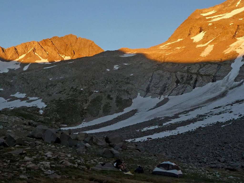 Camping below El Diente Peak