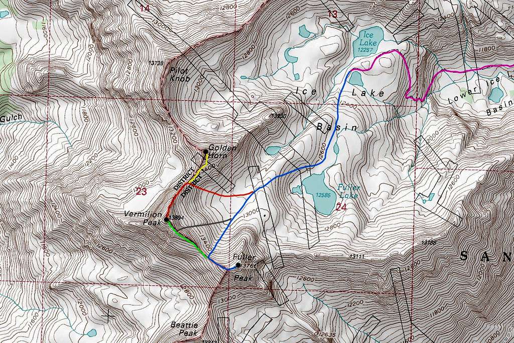 Fuller/Vermilion Peak Map