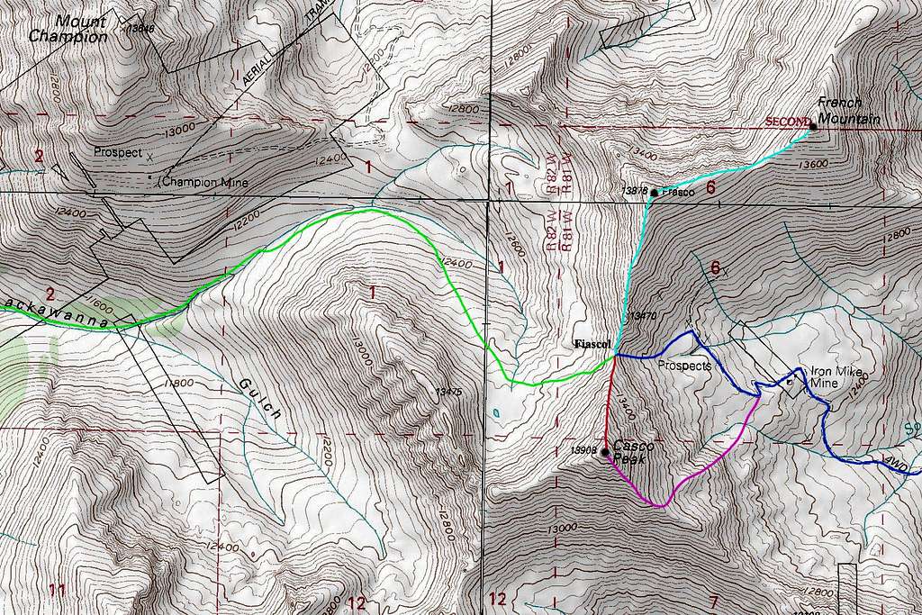 Casco Peak Topo Map