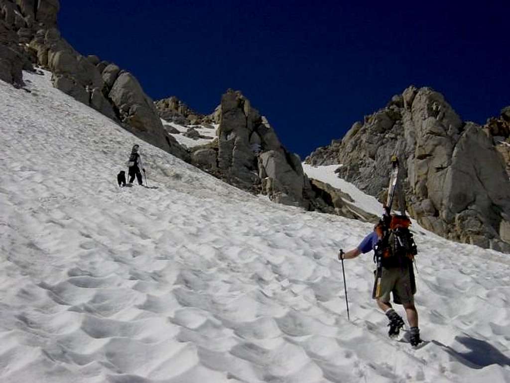 Approaching the couloirs at...