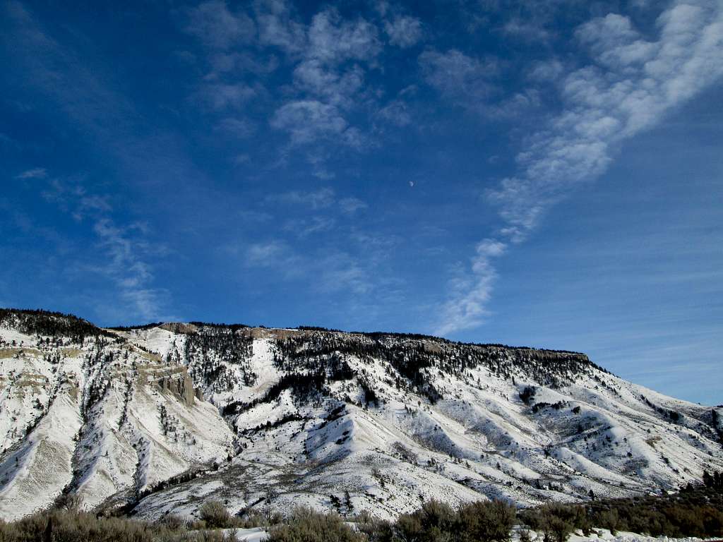 The west face of Mount Everts in winter-Yellowstone National Park