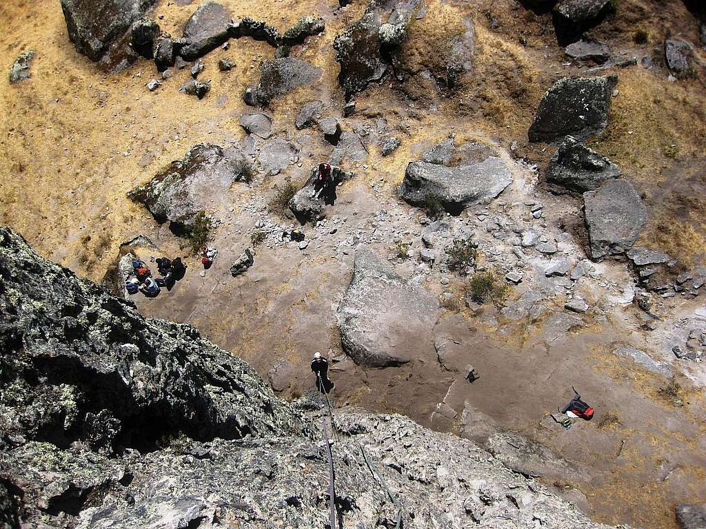 Mark belaying me at Hatun Machay