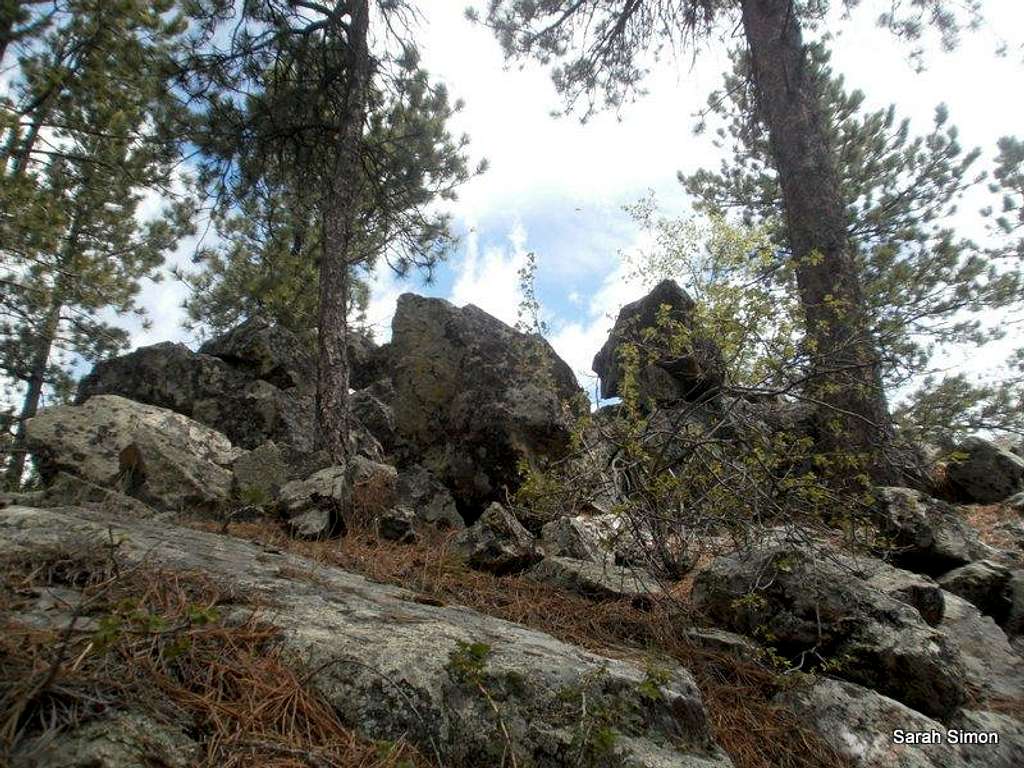 Rock outcrop on top