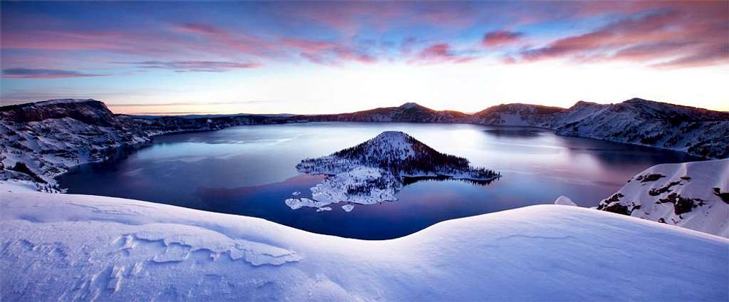 Crater Lake Winter Panorama