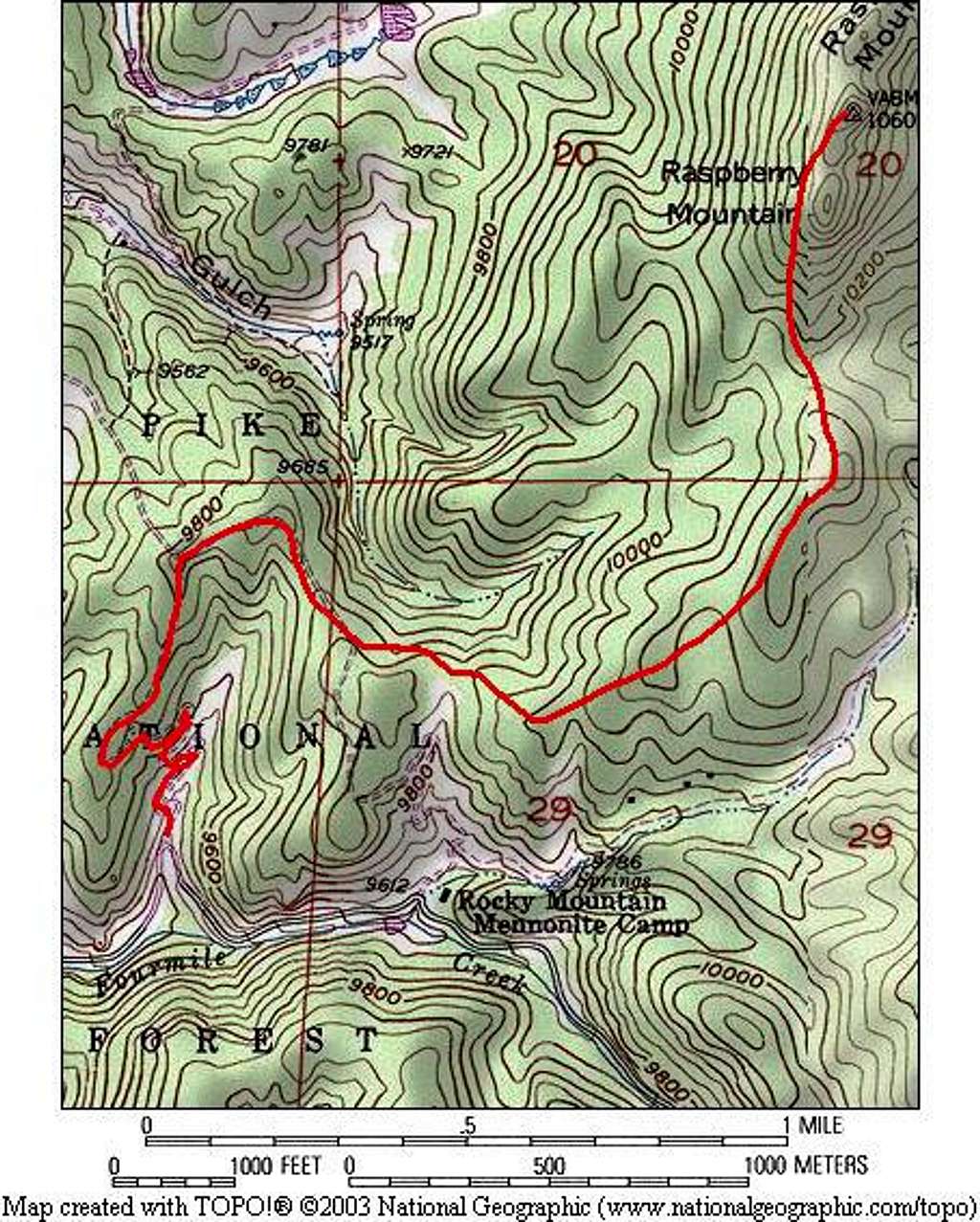 A Topo map of the route to...