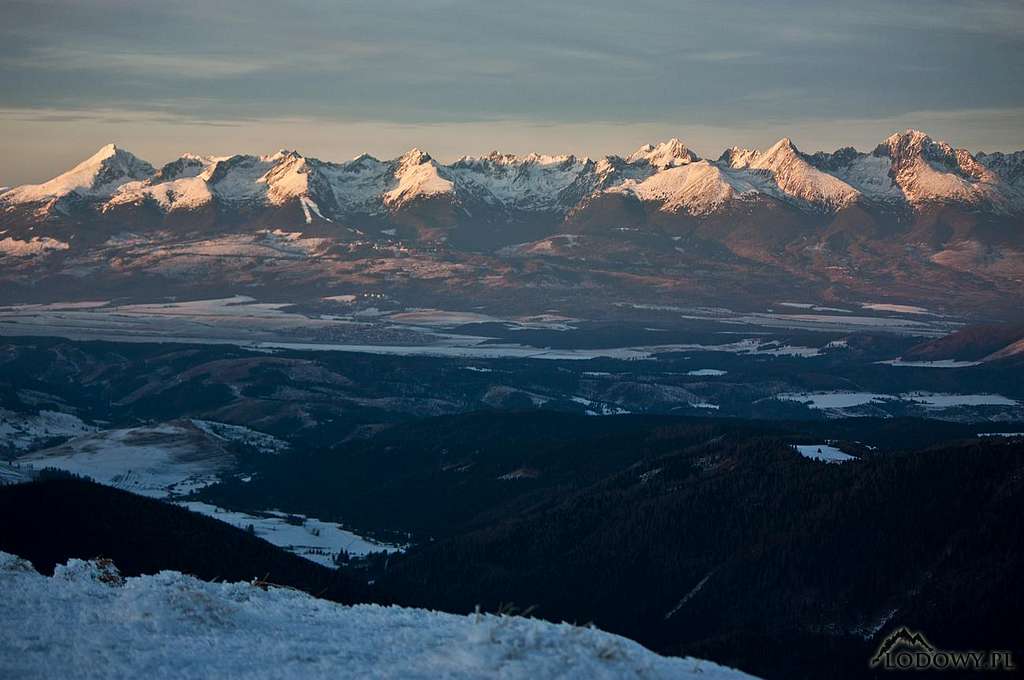 High Tatras at Silvester sunset time