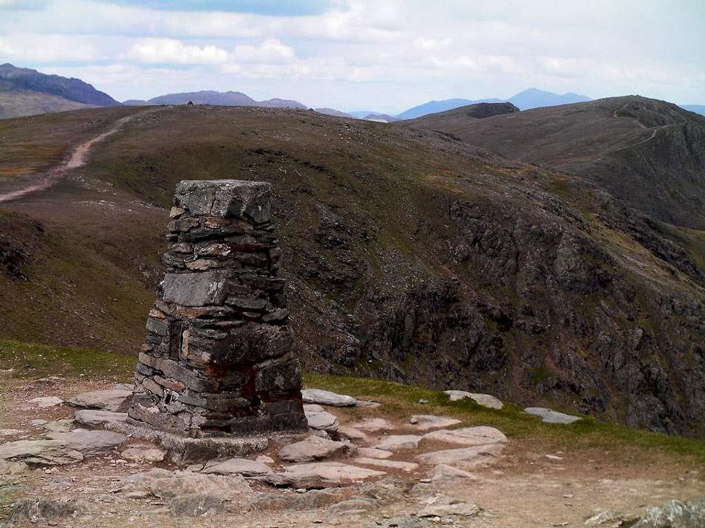 Trig Col on Coniston Old Man