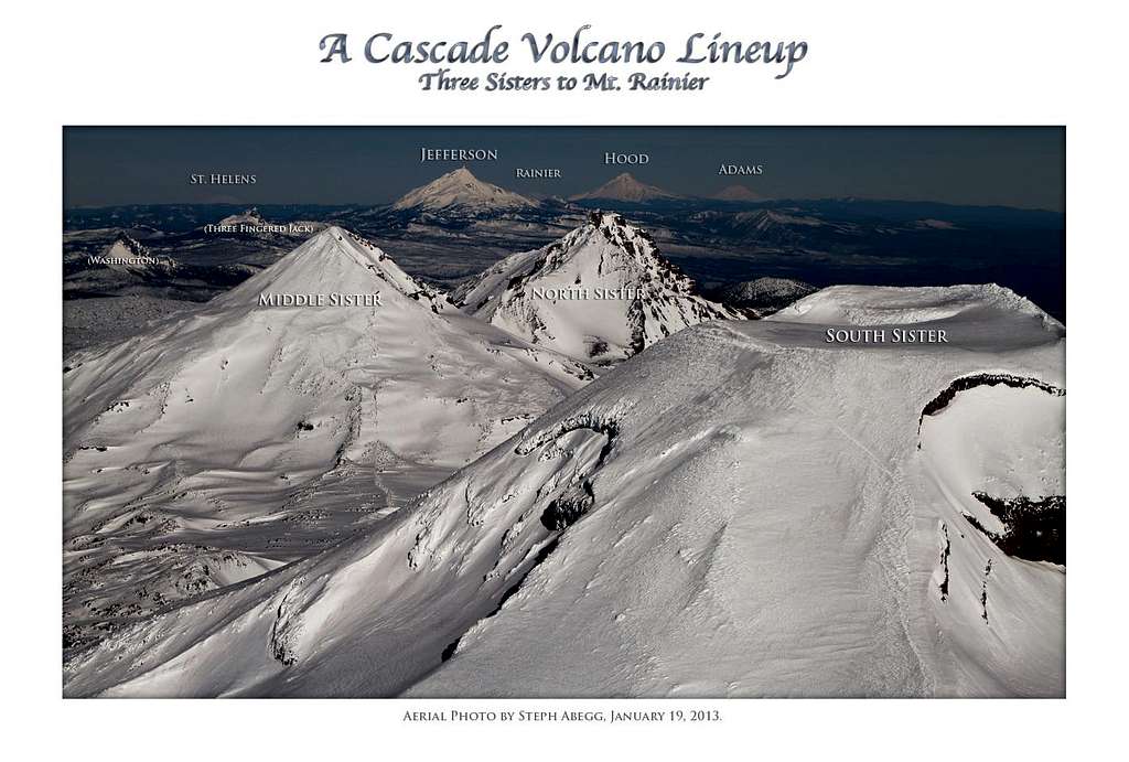 Cascade Volcano Lineup - Sisters to Rainier