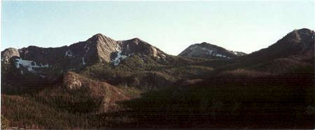 West Pintler Peak (center) is...