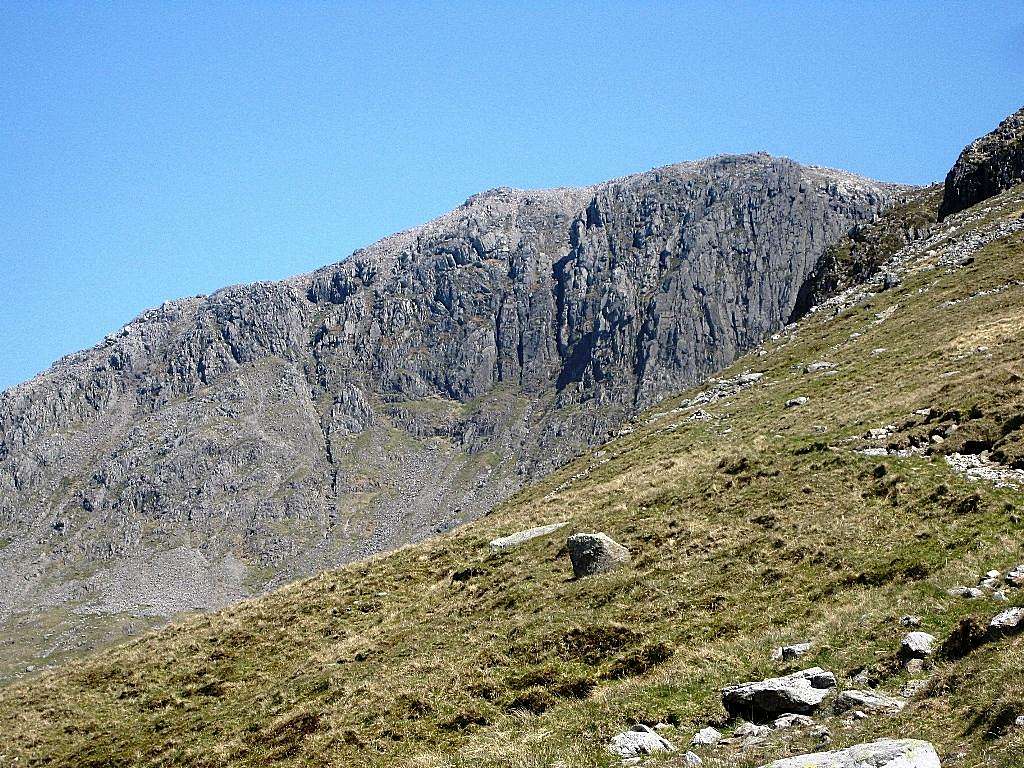 Scafell Pike from the lower western slopes of Scafell