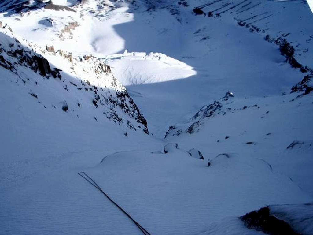 Looking down the right gully....