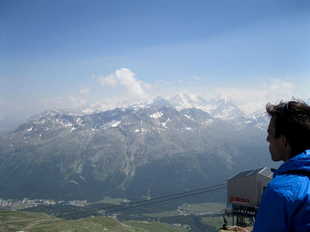 The Bernina massif seen from Piz Nair (3057 m)