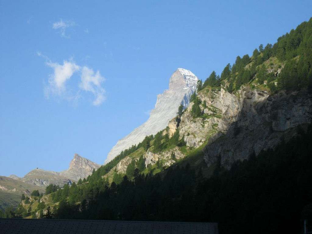 The amazing Matterhorn seen from the camp site in Zermatt