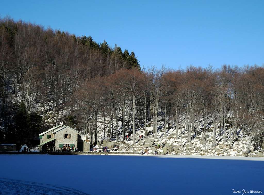 Holy Lake (Lago Santo) in wintertime