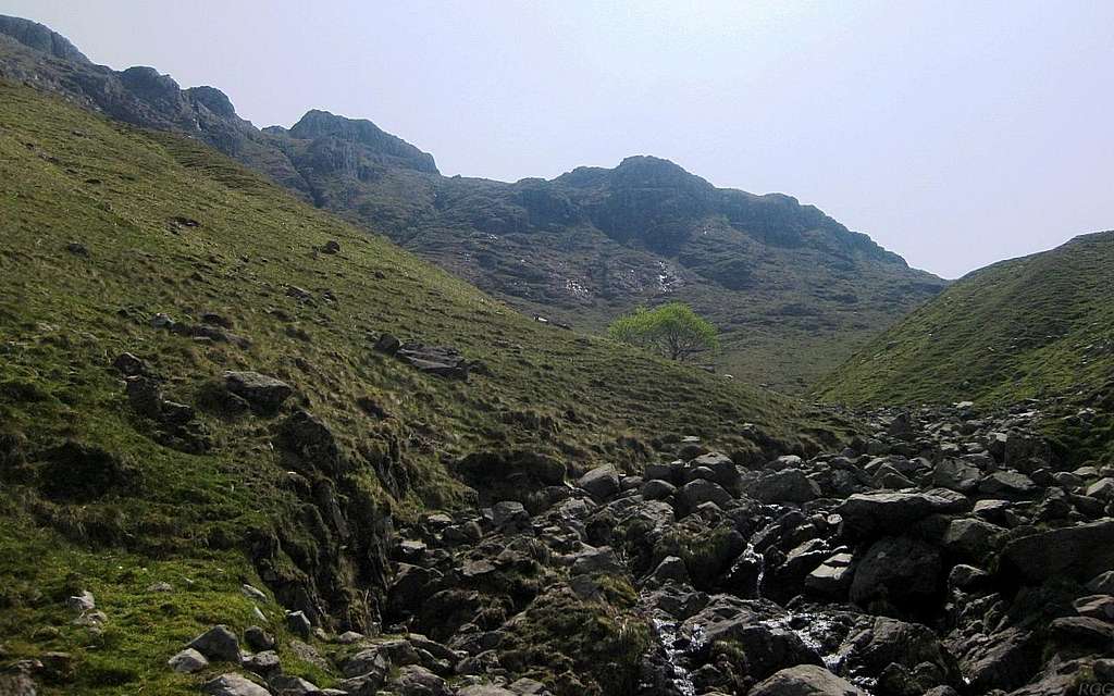 Allen Crags from the Grains Gill past the lower canyon