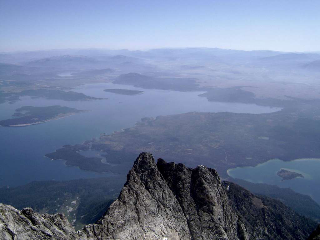 View of the Teton Valley floor from the summit of Mount Moran