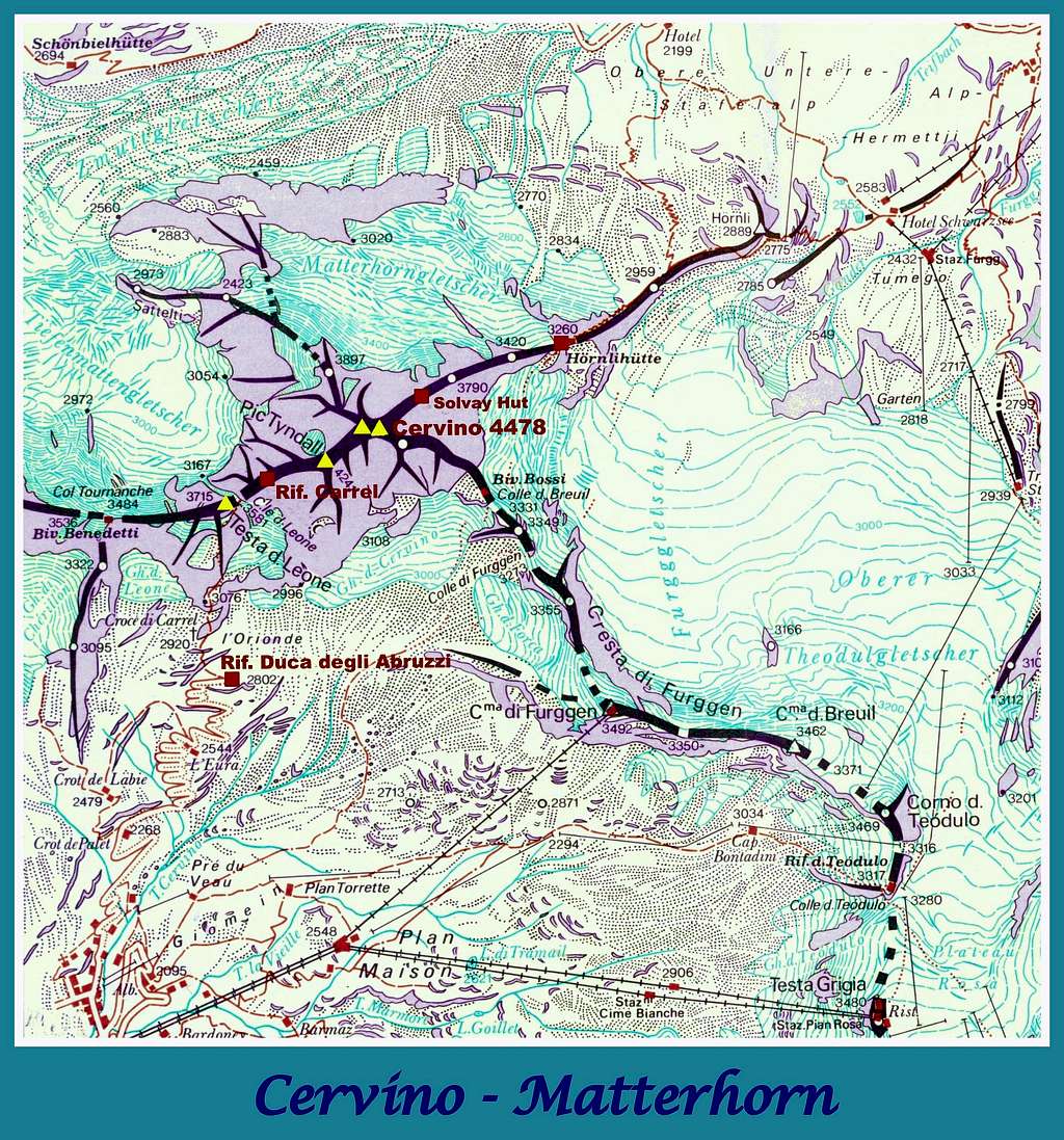 Cervino - Matterhorn map