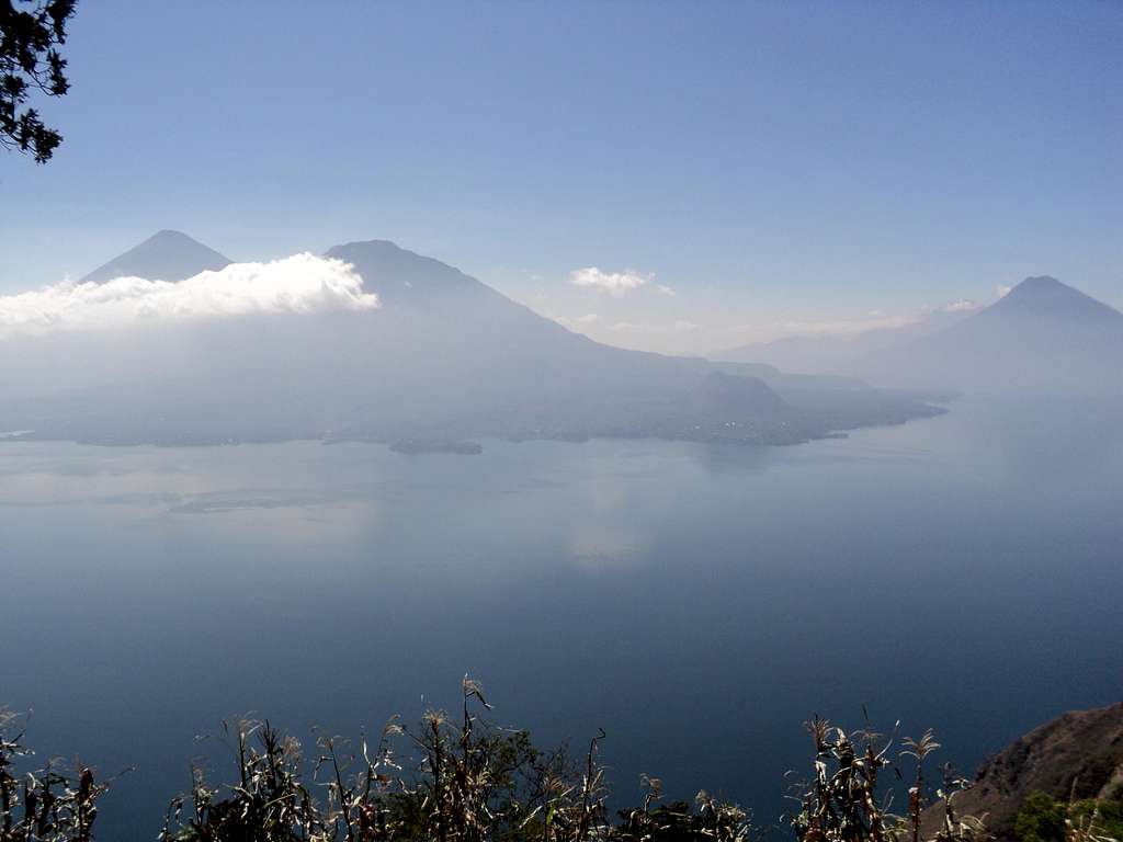Three Volcanoes at Lake Atitlan, Guatemala