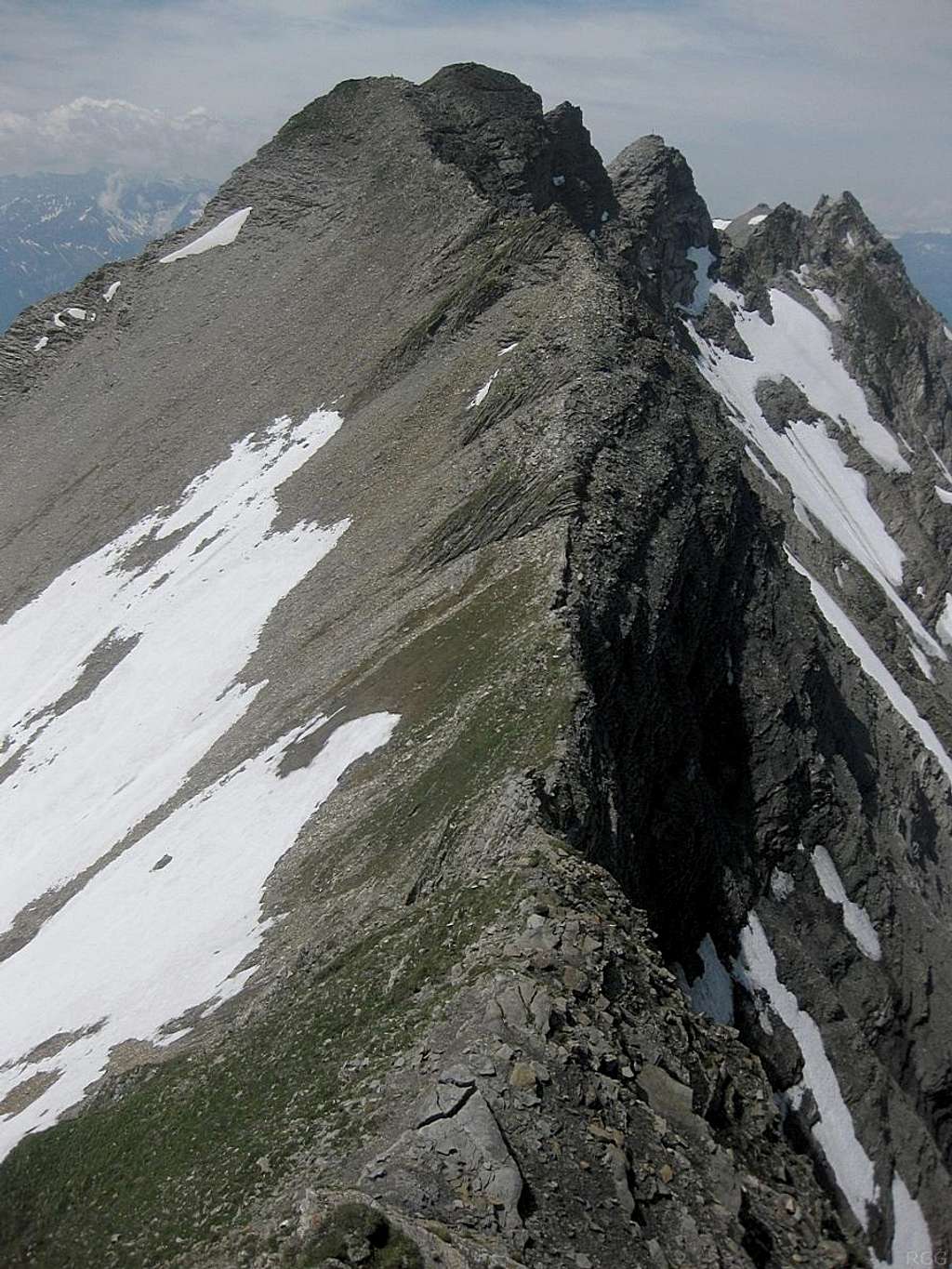 Vorder Grauspitz from somewhere on the steep west ridge of Schwarzhorn