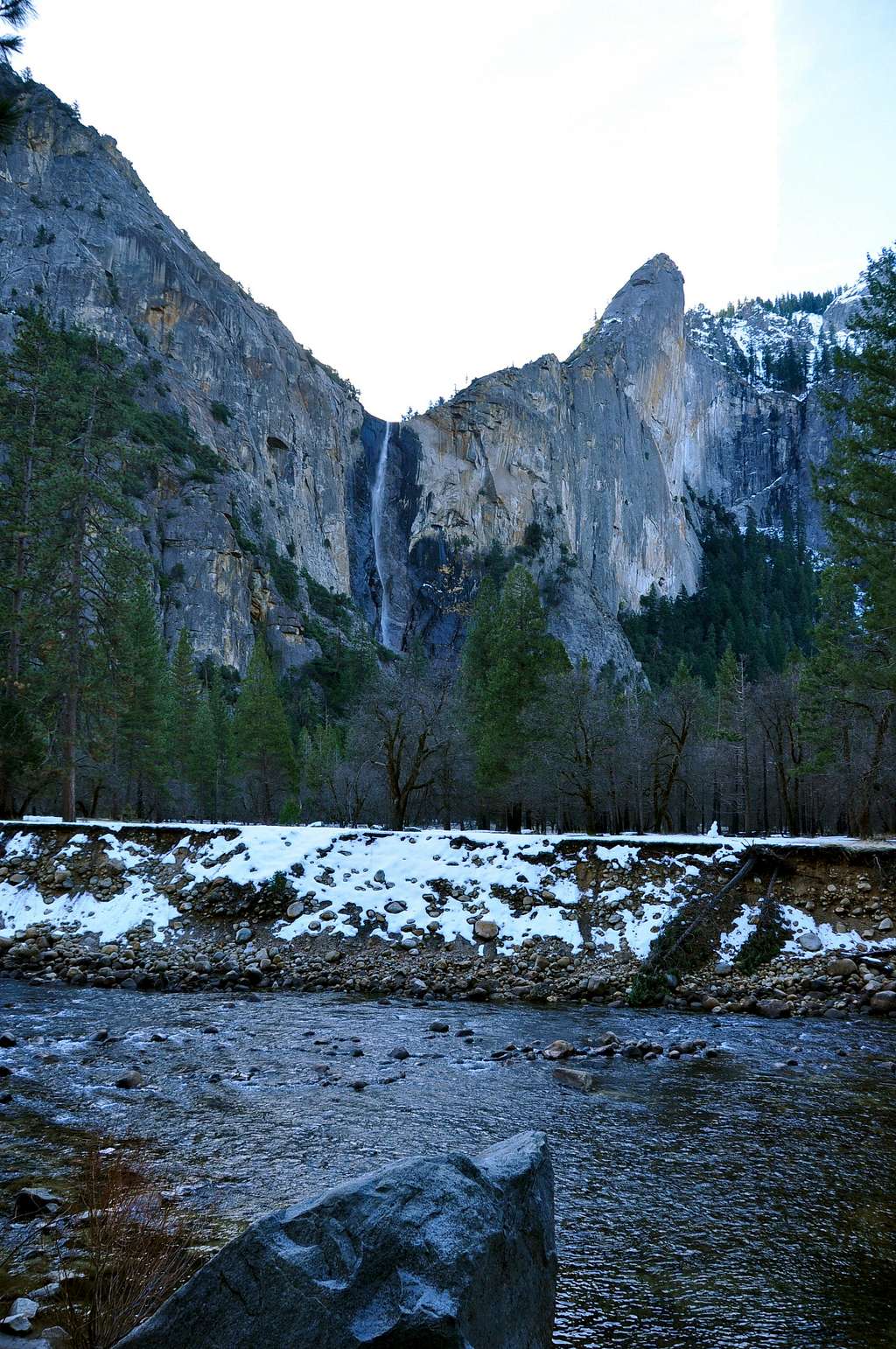 Merced River, Leaning Tower and Bridalveil Falls