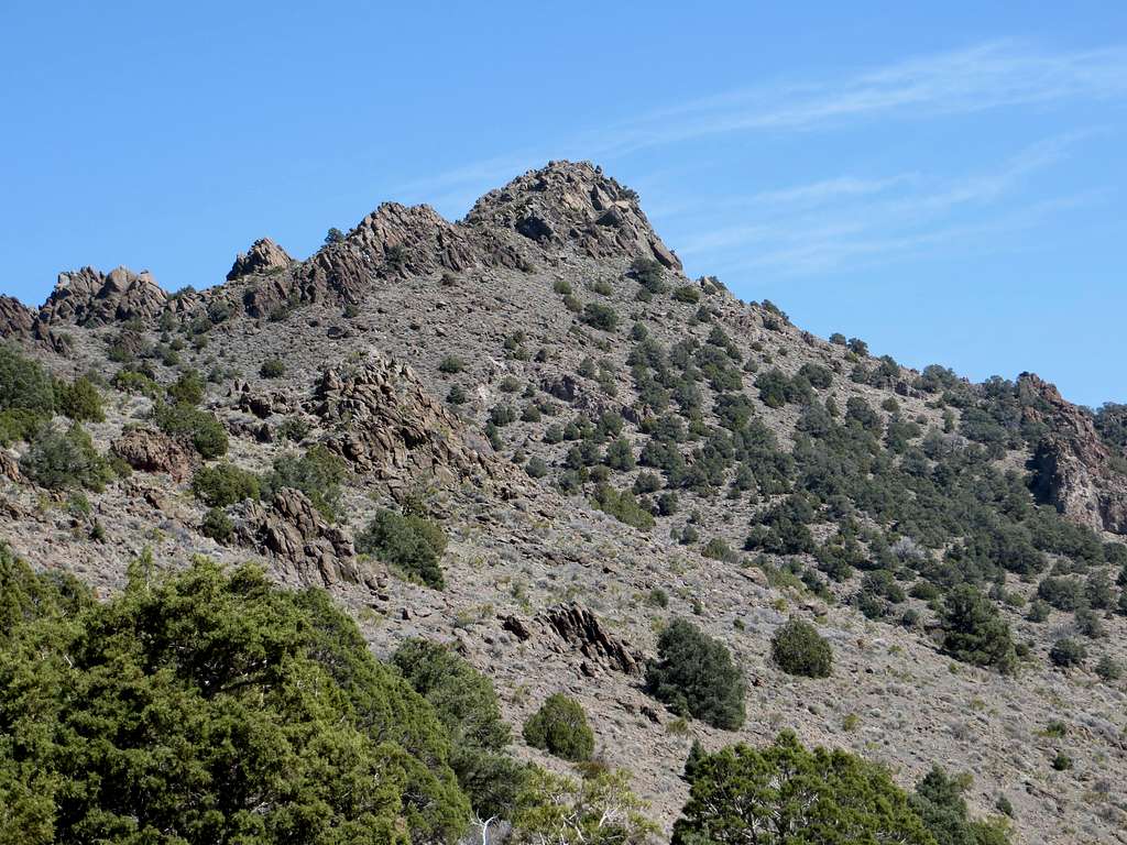 Zoom of Rocky Peak from the descent
